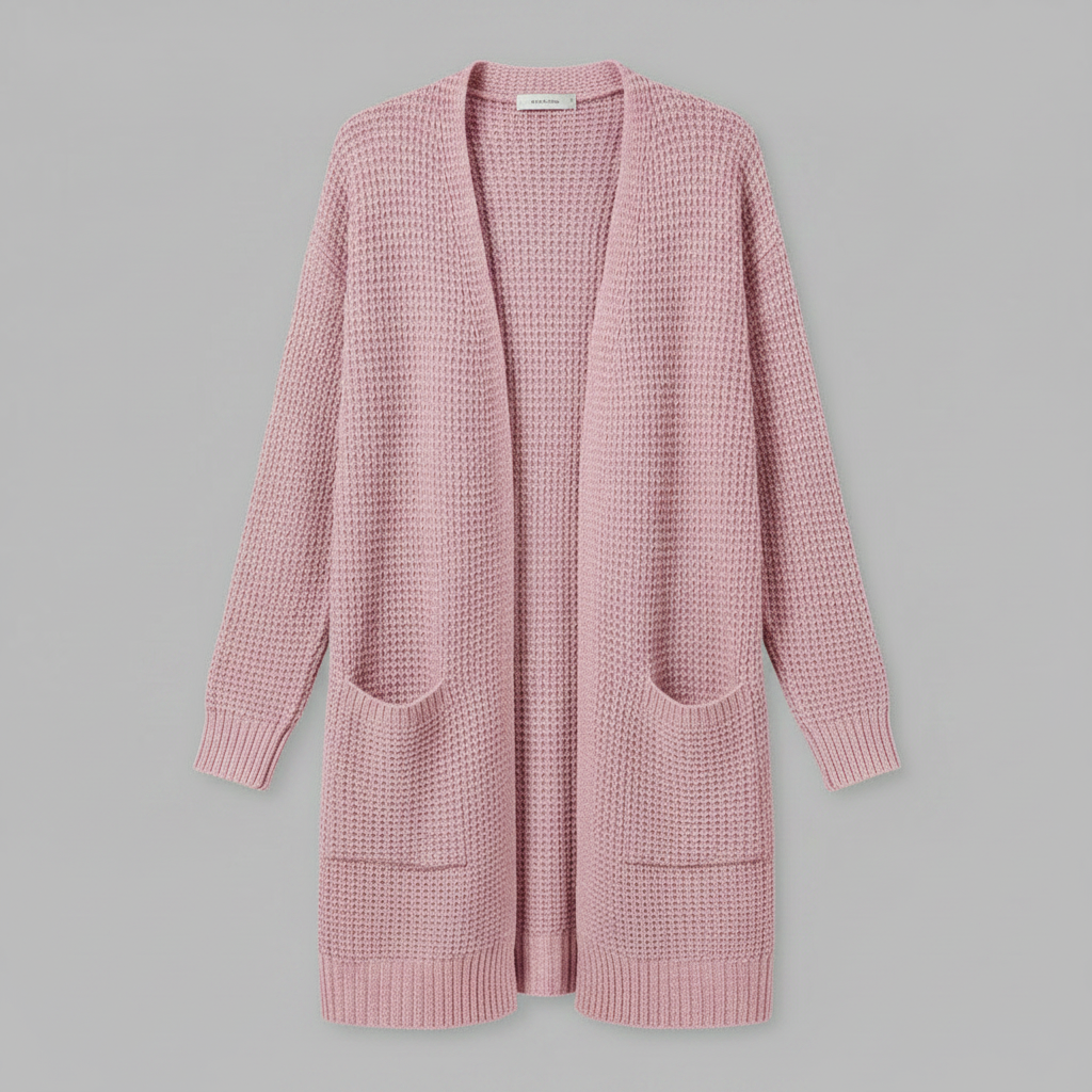 Cardigan Elegante Lungo Donna in Lana | Abbigliamento Moda