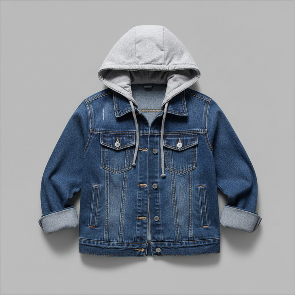 Giubbotto Denim Donna con Cappuccio Removibile | Giacca Casual