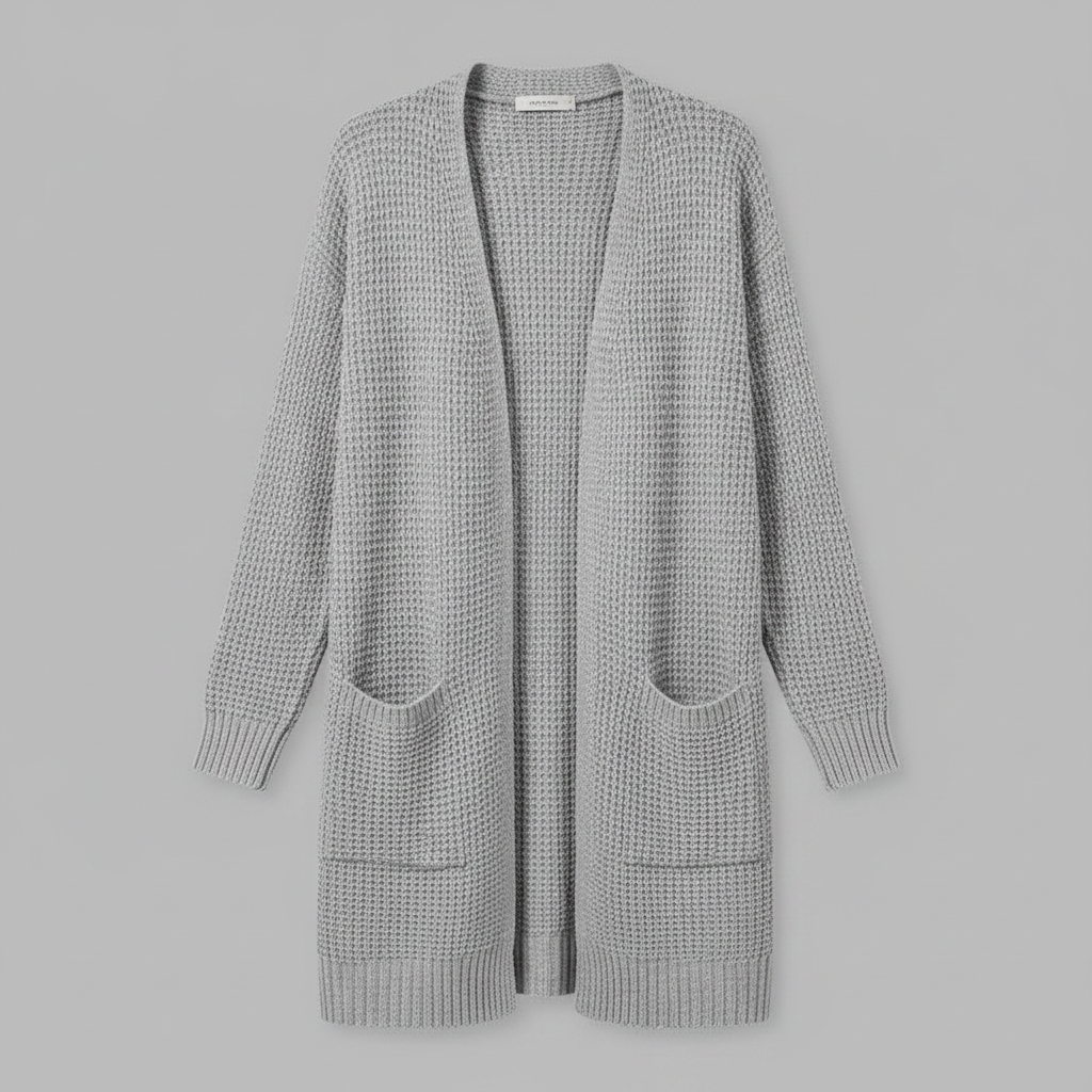 Cardigan Elegante Lungo Donna in Lana | Abbigliamento Moda