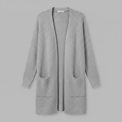 Cardigan Elegante Lungo Donna in Lana | Abbigliamento Moda