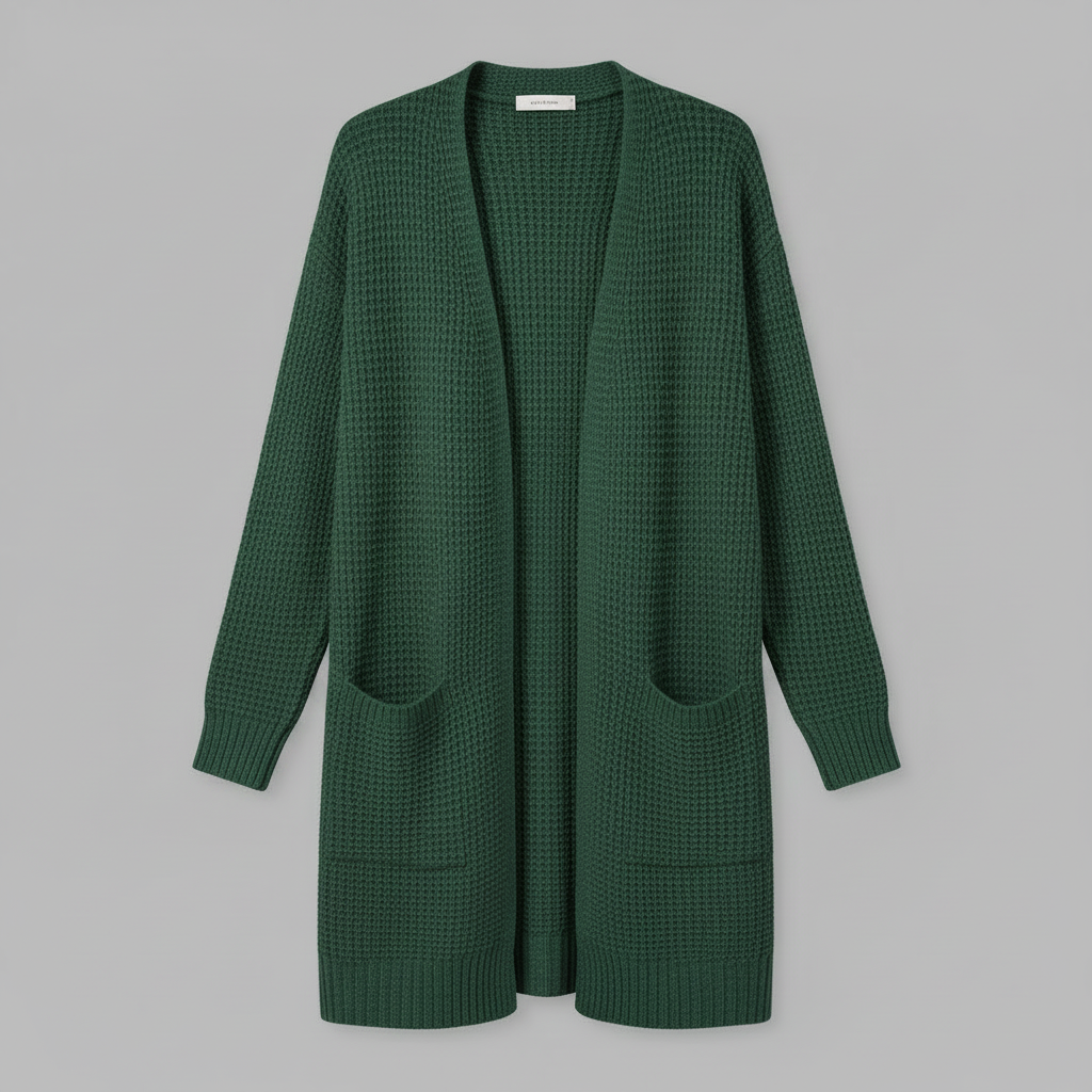 Cardigan Elegante Lungo Donna in Lana | Abbigliamento Moda