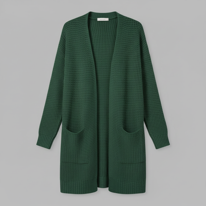 Cardigan Elegante Lungo Donna in Lana | Abbigliamento Moda