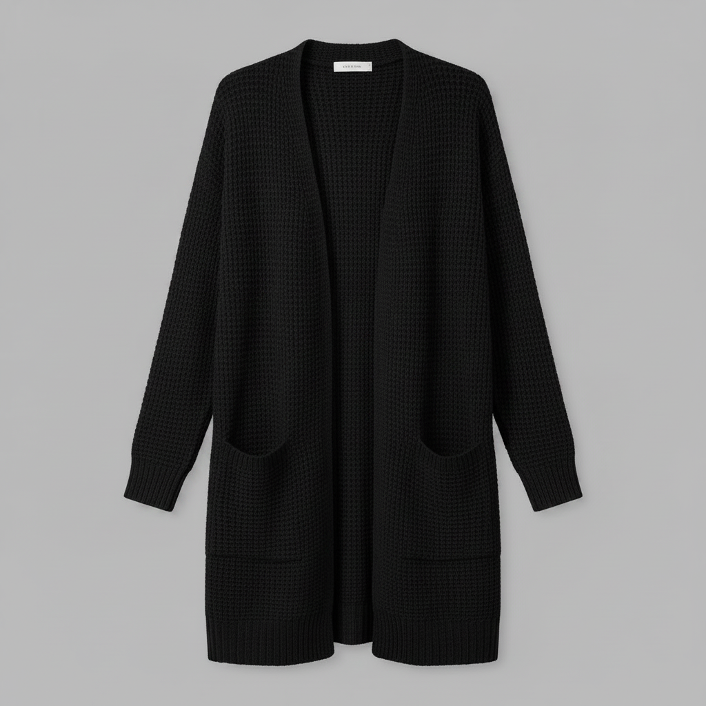 Cardigan Elegante Lungo Donna in Lana | Abbigliamento Moda