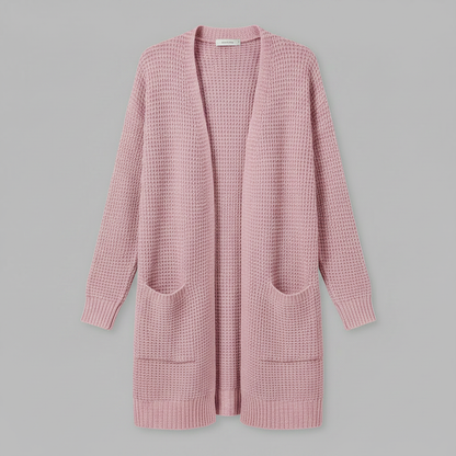 Cardigan Elegante Lungo Donna in Lana | Abbigliamento Moda