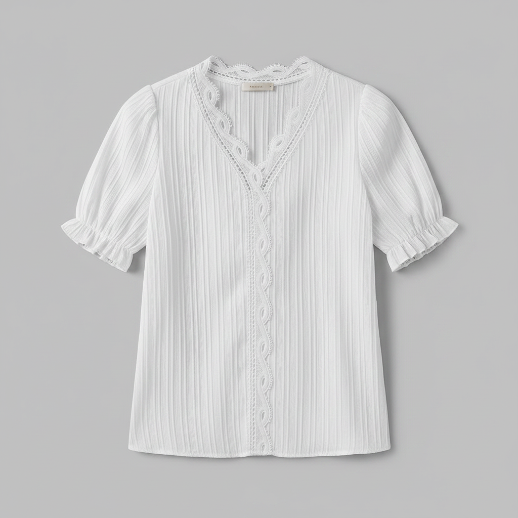 Camicetta Elegante Azzurra Donna | Camicetta Estiva in Pizzo