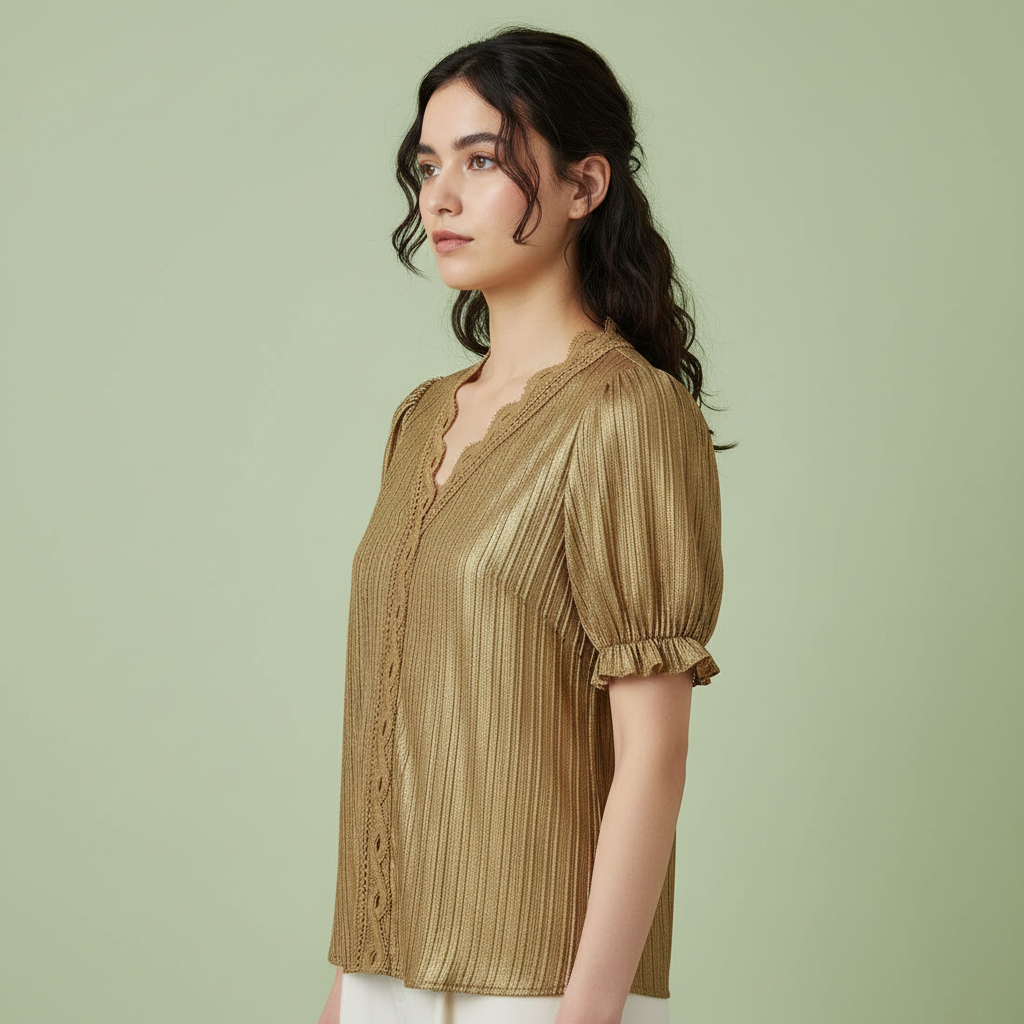 Camicetta Elegante Azzurra Donna | Camicetta Estiva in Pizzo