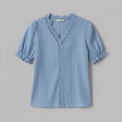 Camicetta Elegante Azzurra Donna | Camicetta Estiva in Pizzo