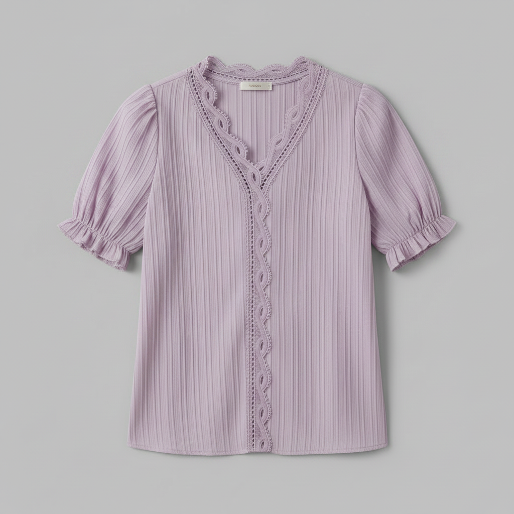 Camicetta Elegante Azzurra Donna | Camicetta Estiva in Pizzo