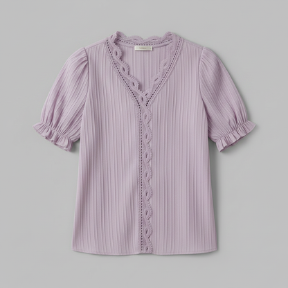 Camicetta Elegante Azzurra Donna | Camicetta Estiva in Pizzo
