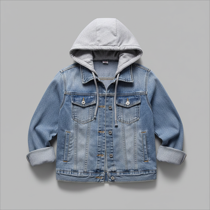 Giubbotto Denim Donna con Cappuccio Removibile | Giacca Casual