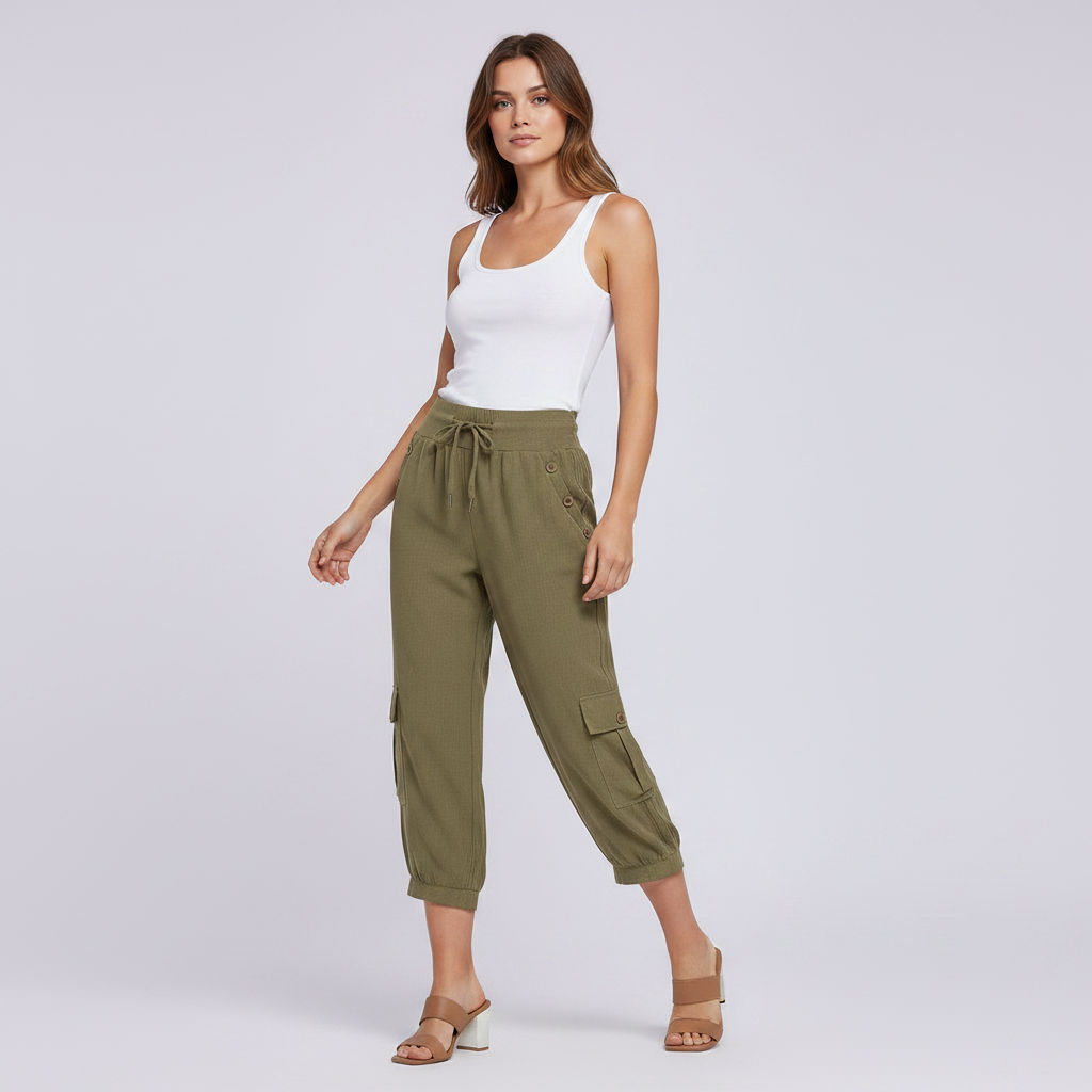Pantaloni Jana | Pantaloni Donna Casual con Polsini Elastici